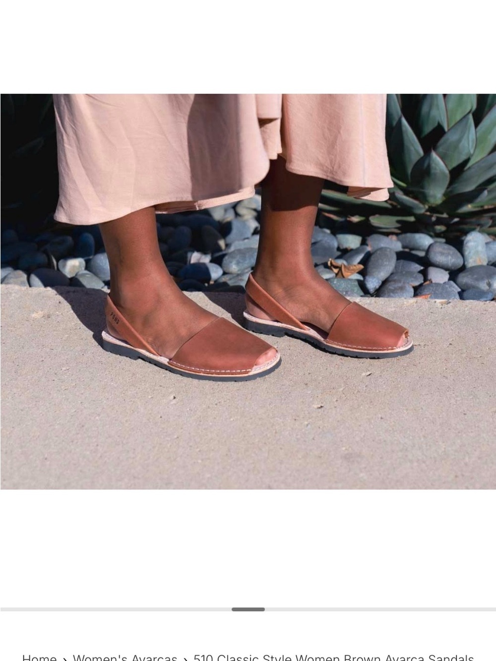 PONS Menorca Brown Leather Avarca Slingback Sandals Size 38